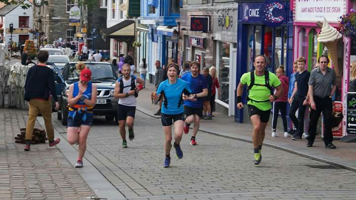 Zoe's final few metres approaching Moot Hall in Keswick at the end of her successful Bob Graham Round